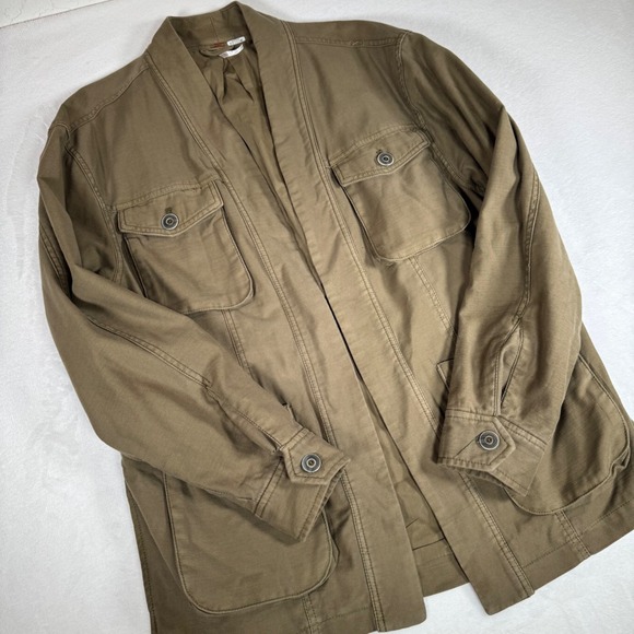 Free People Jackets & Blazers - Free People Olive Green Cotton Blend Military Style Jacket Women's Small No Belt